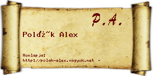 Polák Alex névjegykártya