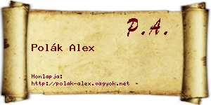 Polák Alex névjegykártya